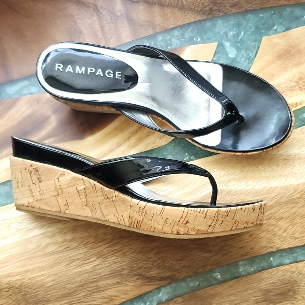 Rampage Cork Heel Sandal - Size 8M